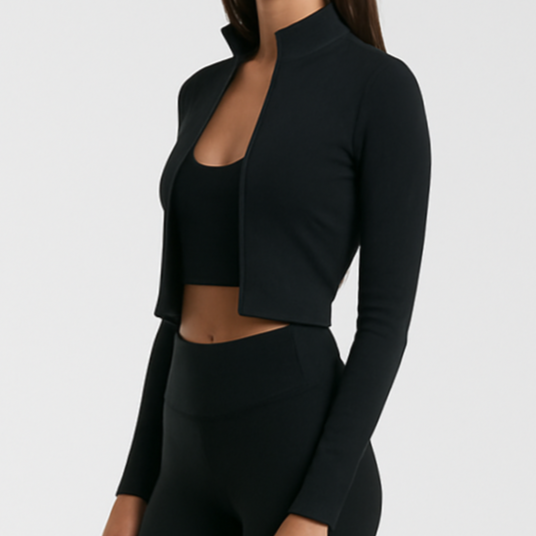 4013 - Women's Athletic Cropped Zipper Jacket 4013 - Women's Athletic Cropped Zipper Jacket