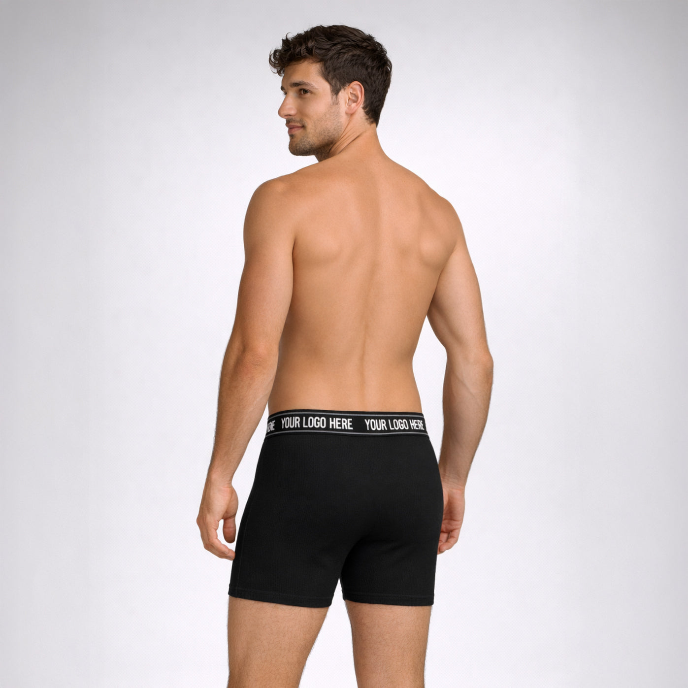 OTL Men's Banded Boxer Briefs in Black — Wholesale Blank Shorts