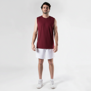 OTL Men’s Muscle Tee in Burgundy — Wholesale Blank Tanks