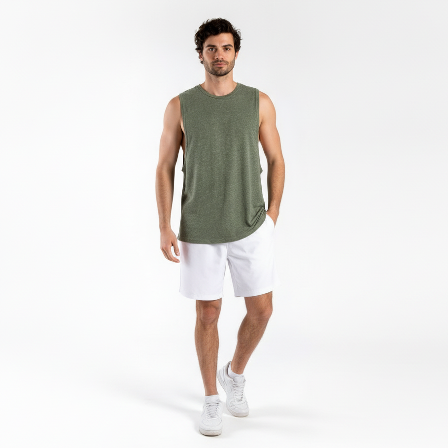 OTL Men’s Muscle Tee in Green — Wholesale Blank Tanks
