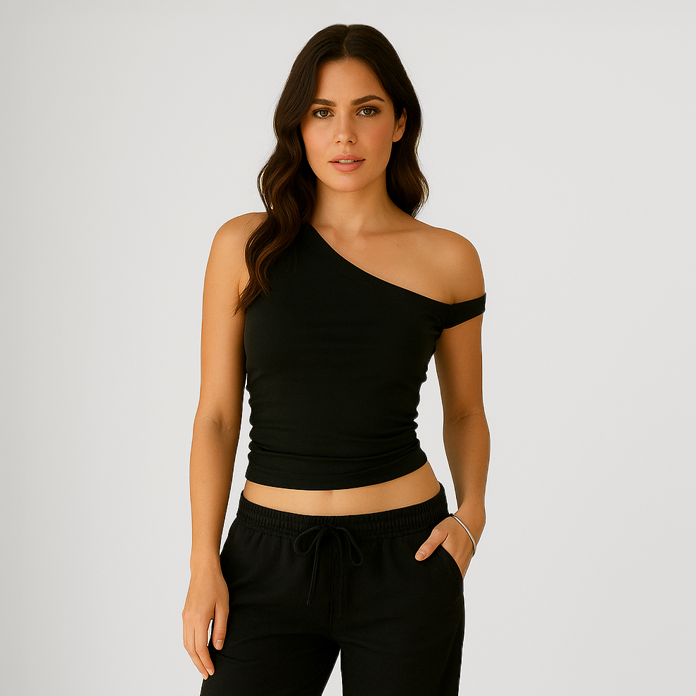 melt the lady｜one shoulder logo tops ZESICA Women's One Shoulder Tank Summer Sleeveless T Shirt Ribbed