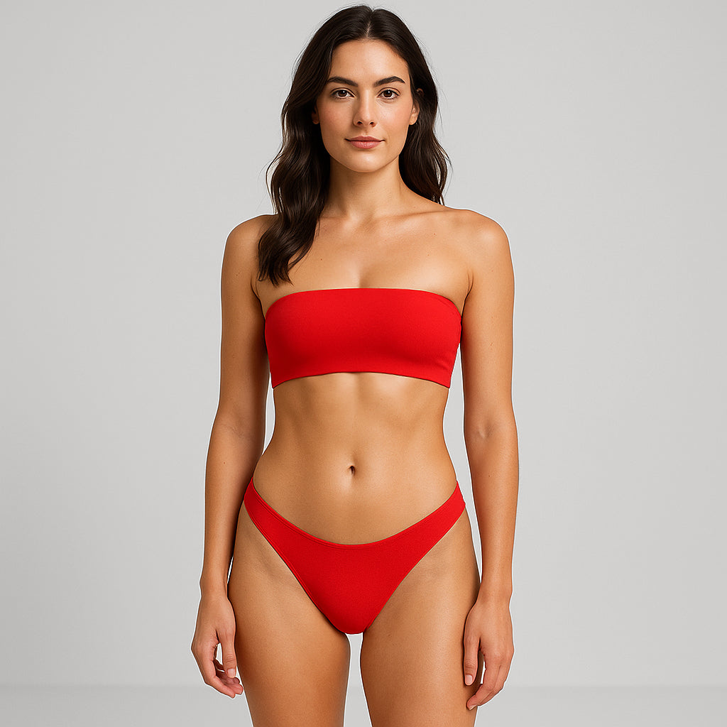 6037 - Women's Two Piece Bandeau Swimsuit