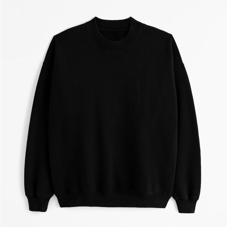 Women Black O Neck Character Cotton Sweatshirts Long Sleeve AE1037 main image 0