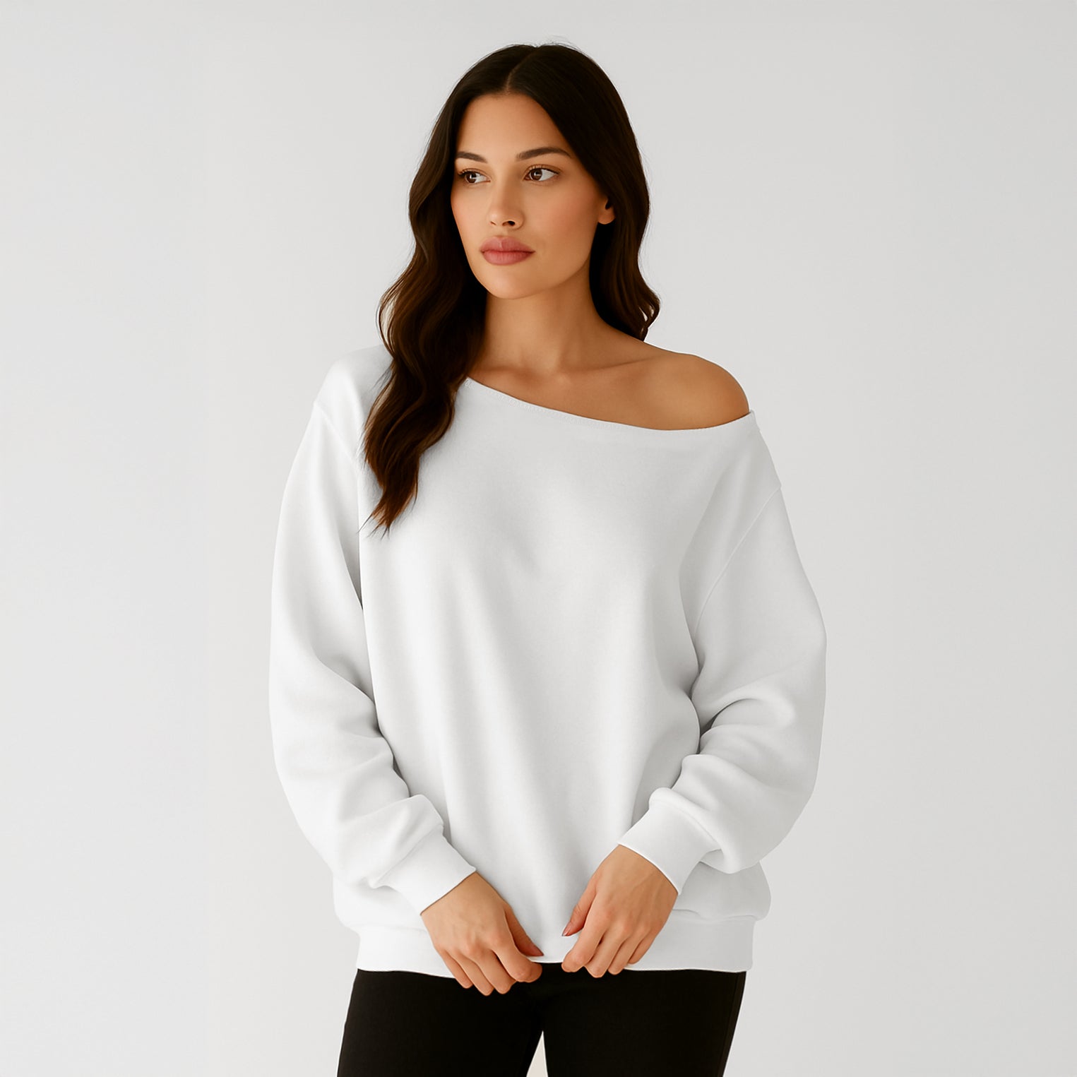 Off The Shoulder Pullover ecru Sサイズ Line & Dot | Blair Off Shoulder Sweater in Sand| FashionPass