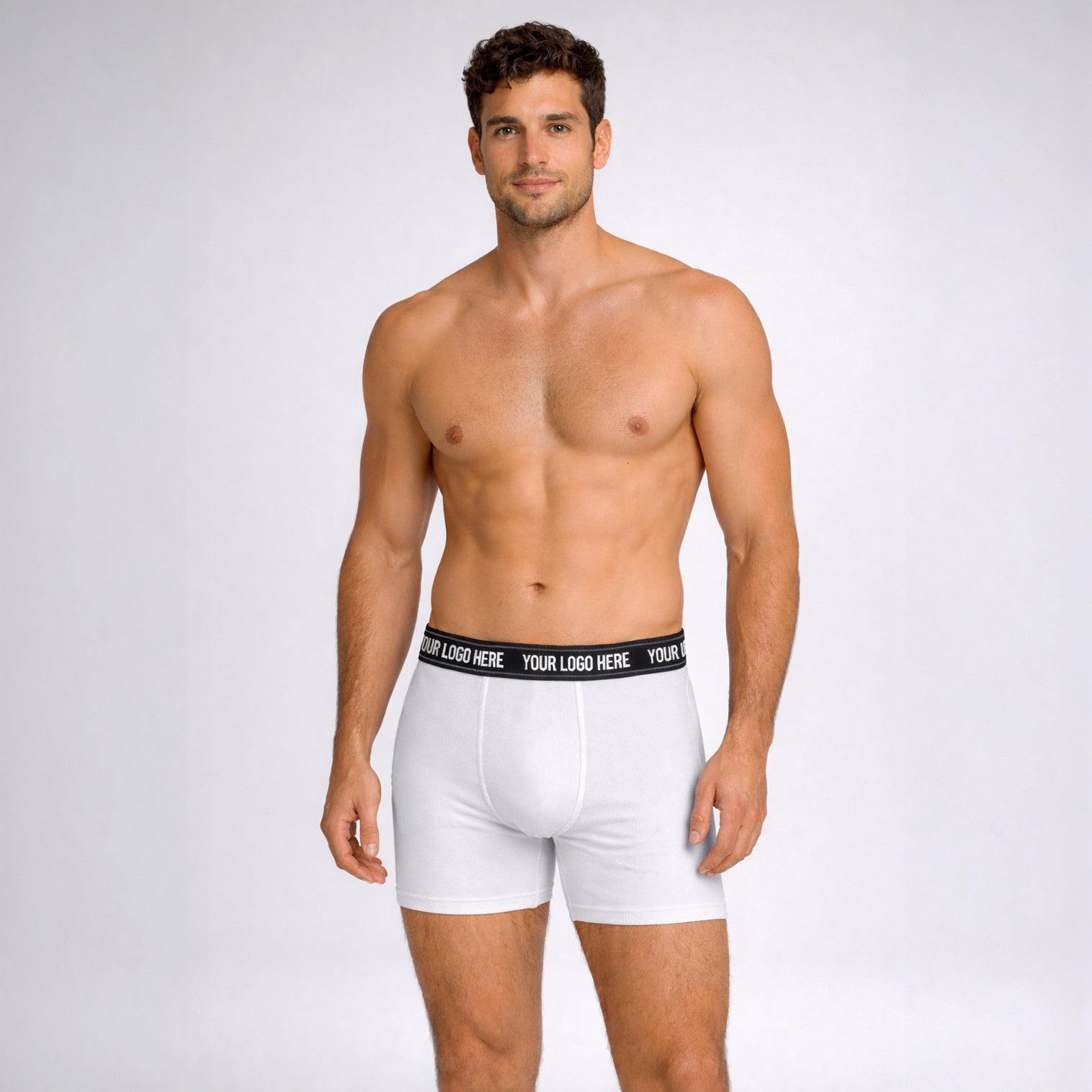 OTL Men's Banded Boxer Briefs in White — Wholesale Blank Shorts
