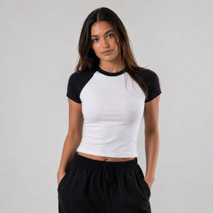 OTL Women's Raglan Baby Tee — Wholesale Blank Crop Tops
