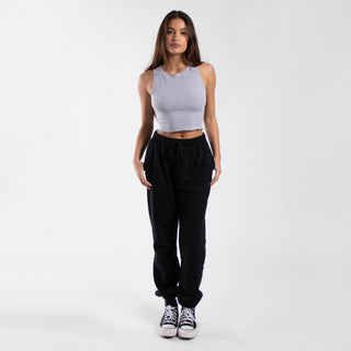 OTL Women's Cropped Lettuce Trim Muscle Tank — Wholesale Blank Crop Tops