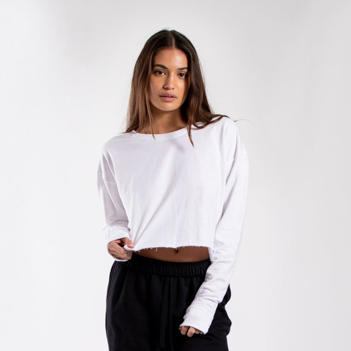 6035 - Women's Cropped Fleece Crew Neck Sweatshirt