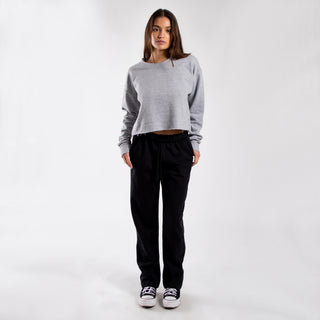 OTL CLOSEOUT Women's Cropped Fleece Crew Neck Sweatshirt — Wholesale Blank Sweatshirt