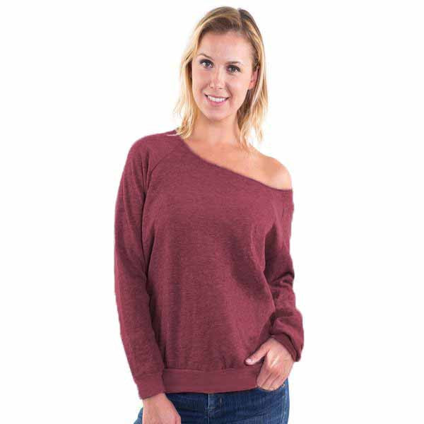 6007 - Women's Fleece Off Shoulder Pullover Sweatshirt