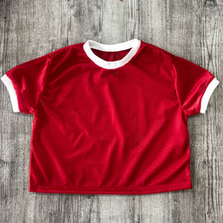 OTL Women's Cropped Mesh Ringer Tee — Wholesale Blank Crop Tops